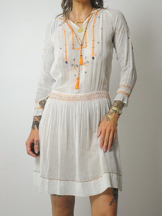 1920's Hungarian Embroidered Dress - image 8
