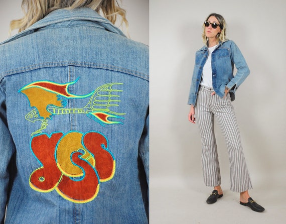 70's Embroidered YES Denim Shirt