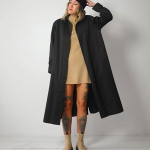 Wool Lined Black Trench Coat image 8