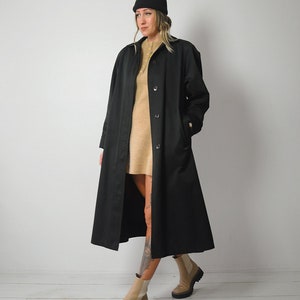 Wool Lined Black Trench Coat image 2