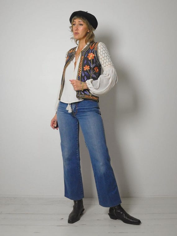 1960's Hungarian Matyo Embroidered Vest - image 4