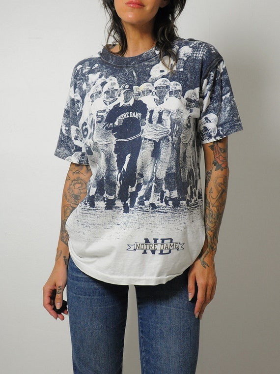 1980's Champion Notre Dame All Over Print Tee - image 8