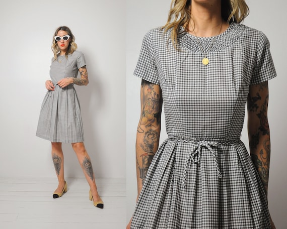 50's Gingham Shirt Dress