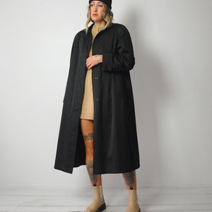 Wool Lined Black Trench Coat image 7