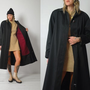 Wool Lined Black Trench Coat image 1