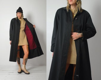 Wool Lined Black Trench Coat