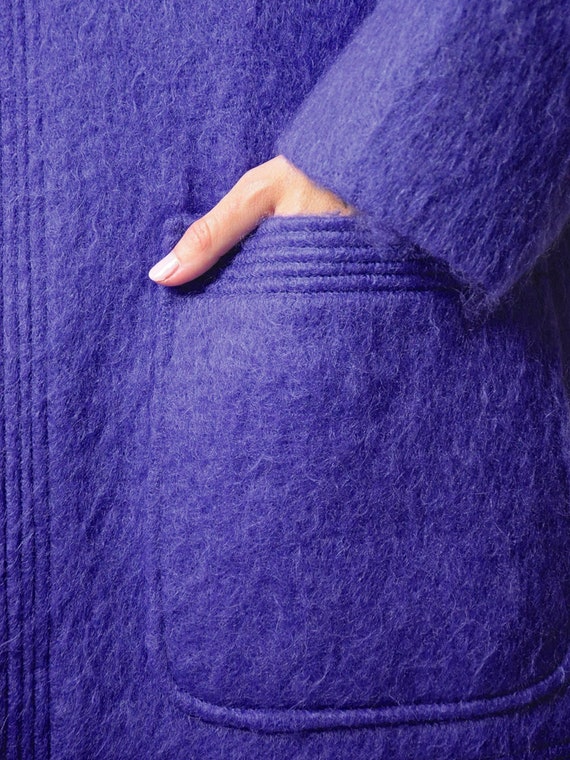 1980's Grape Mohair Oversized Coat - image 10