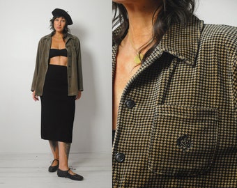 90's Houndstooth Velvet Shirt