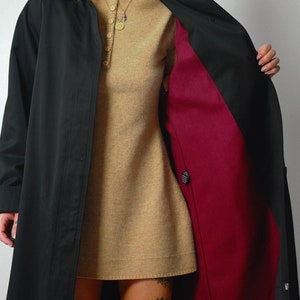 Wool Lined Black Trench Coat image 10