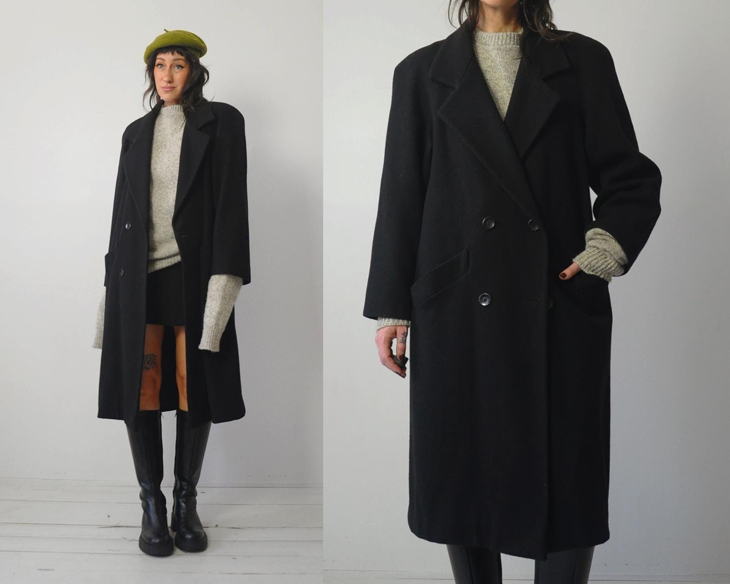 semoh” Italian Wool Old Coat Black” | Lapel online store