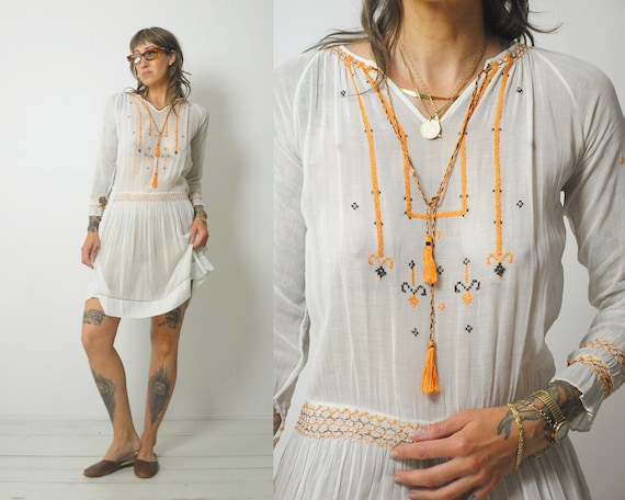1920's Hungarian Embroidered Dress - image 1