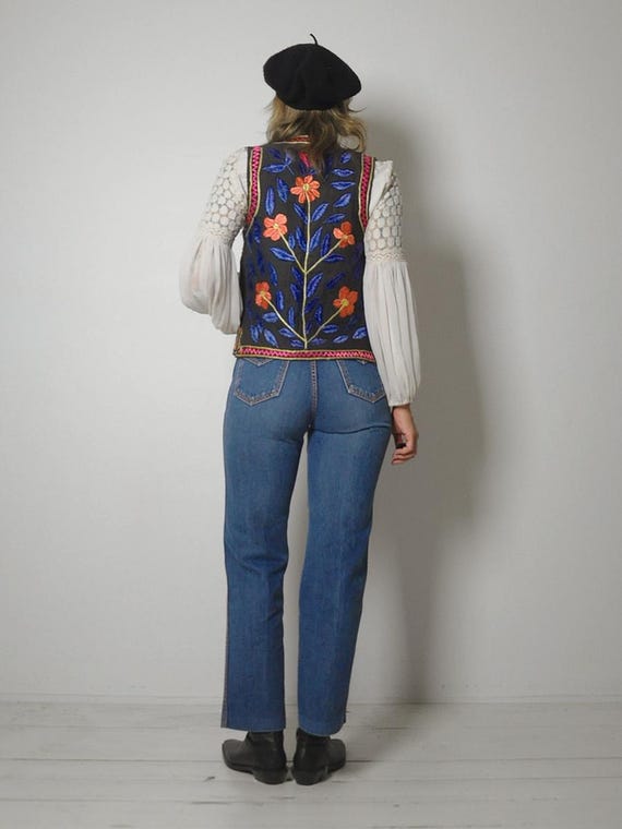1960's Hungarian Matyo Embroidered Vest - image 5