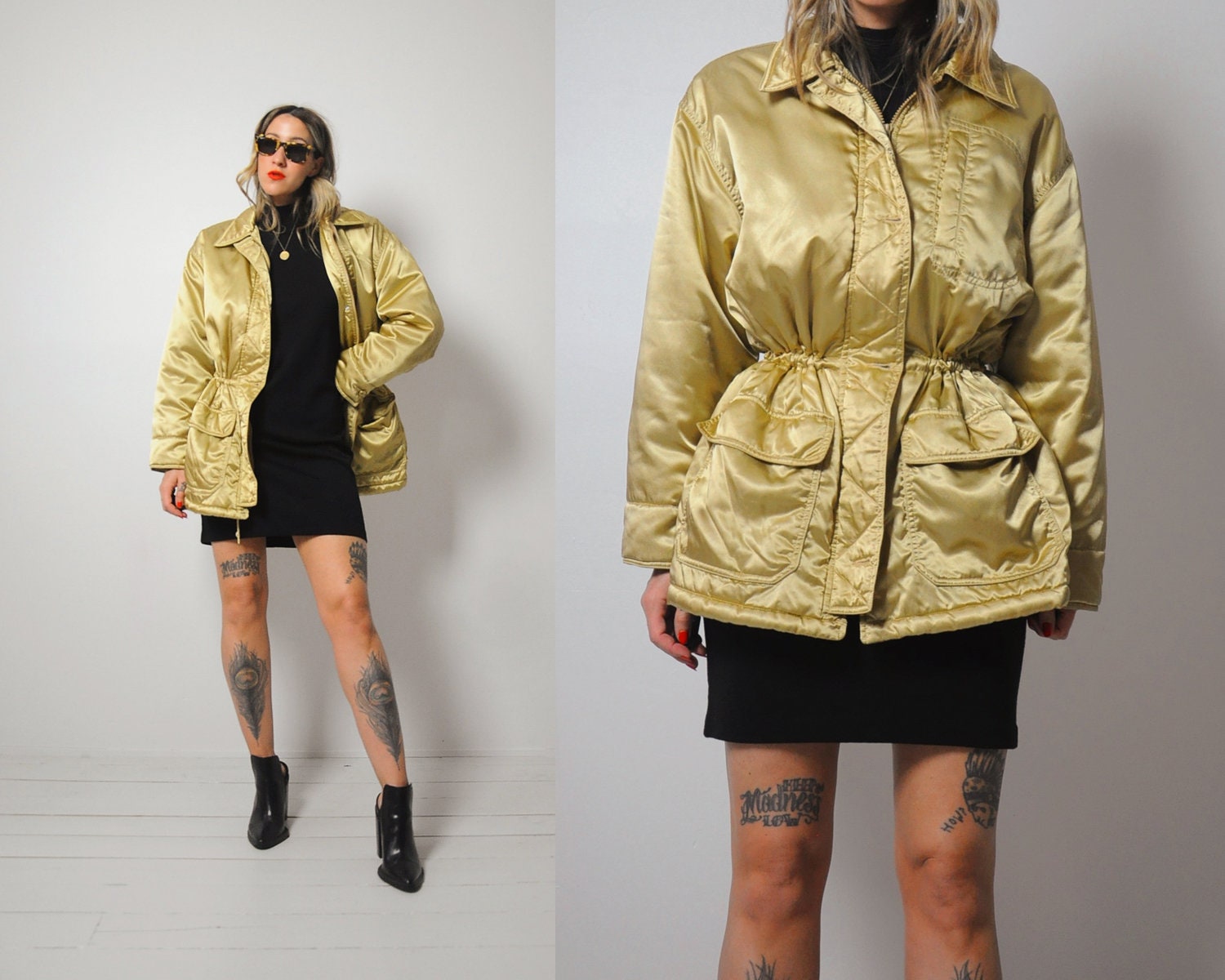 peplum puffer coat