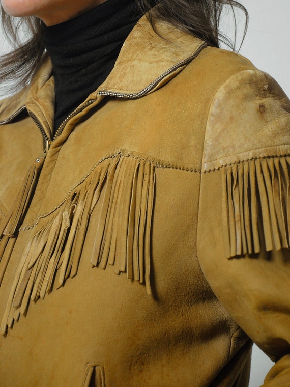 1950's Acorn Suede Fringe Jacket - image 9