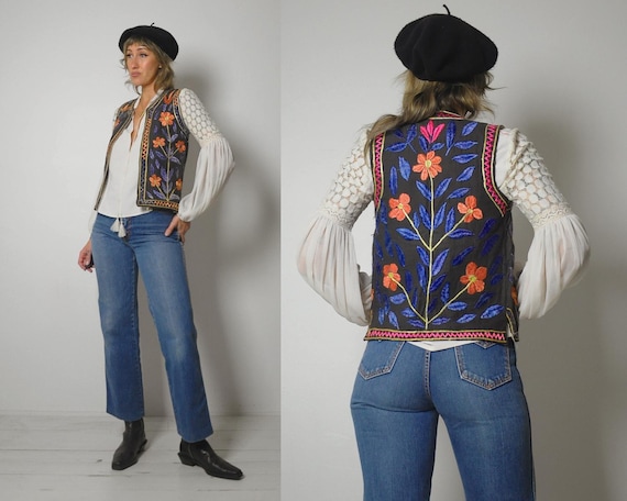 1960's Hungarian Matyo Embroidered Vest - image 1