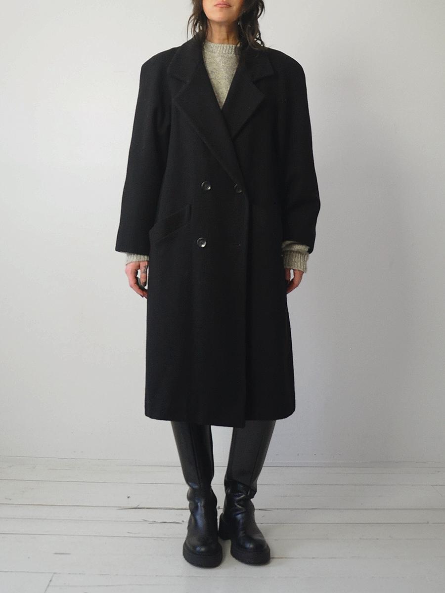 1980's Black Wool Menswear Coat - Etsy