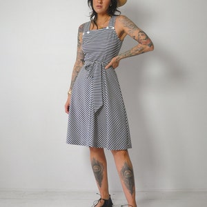 1970's Navy Striped Sundress image 2