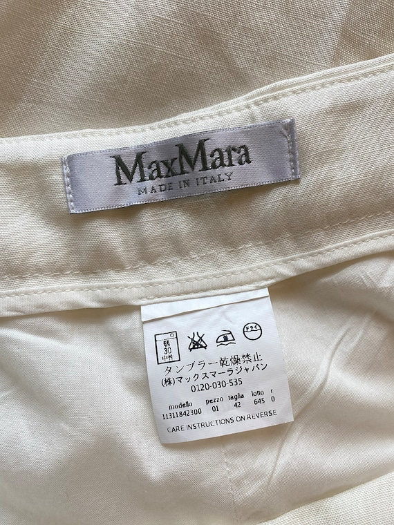 Max Mara Ivory Linen Trousers - image 10