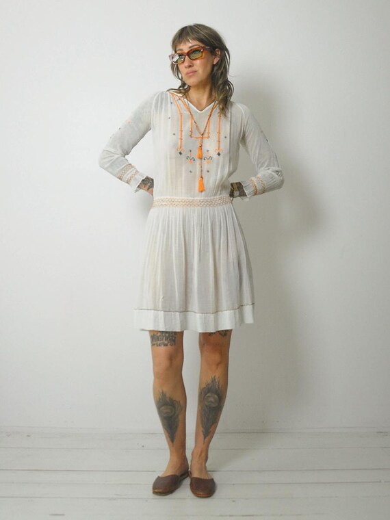 1920's Hungarian Embroidered Dress - image 7