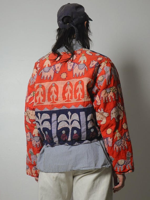 1980's Novelty India Patchwork Jacket - image 4