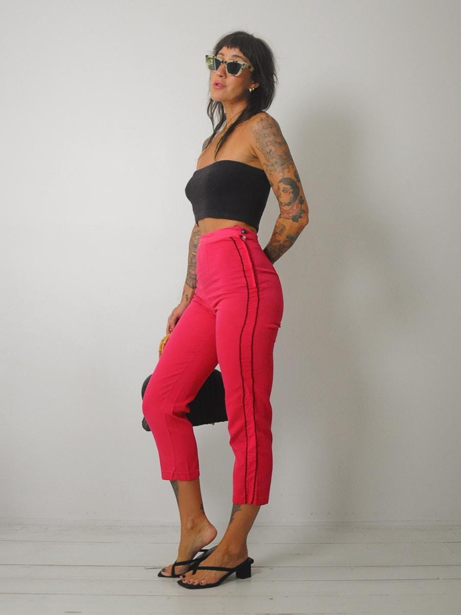 cigarette trousers side zip 1950's Side Zip Cigarette Pants