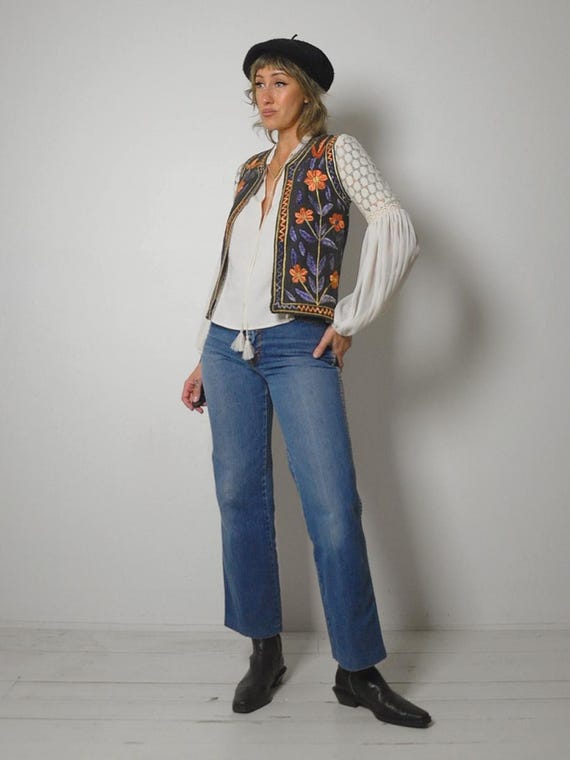 1960's Hungarian Matyo Embroidered Vest - image 6