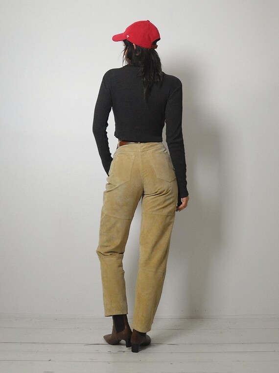 1990s Ralph Lauren Intricately Pleated & Seamed Black Suede Jacket