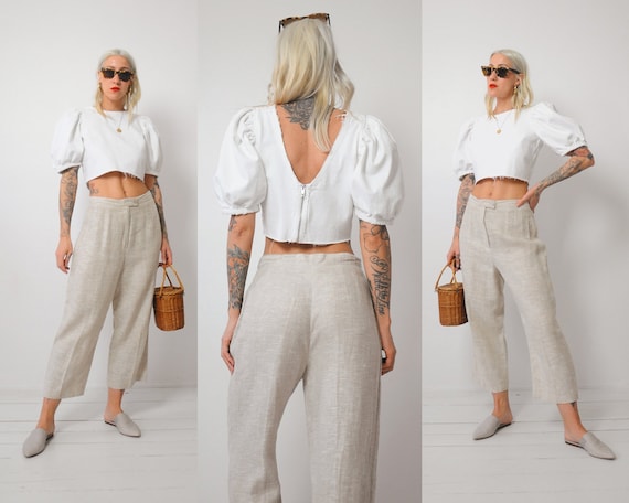 Linen Wide Leg Trousers