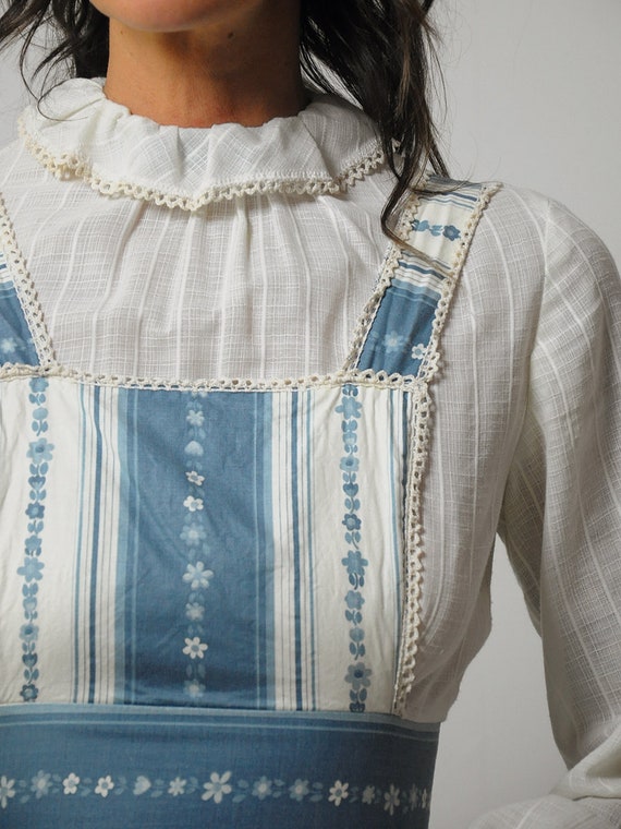 1970's Striped Floral Apron Dress - image 10