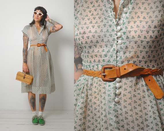 1950's Sheer Shamrock Dress