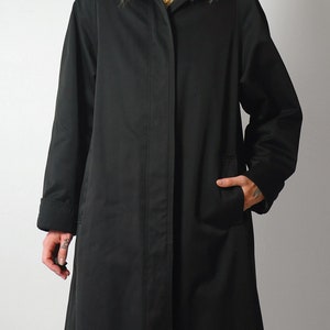 Wool Lined Black Trench Coat image 9