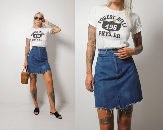 70s denim skirt