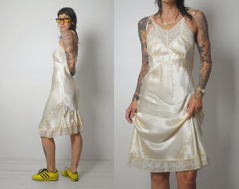 1920's Silk & Lace Bias Slip