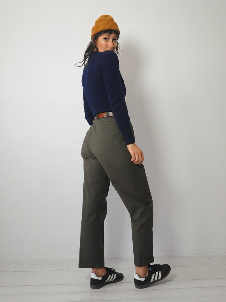 1940's Olive Green Trousers 33x28.5 image 3