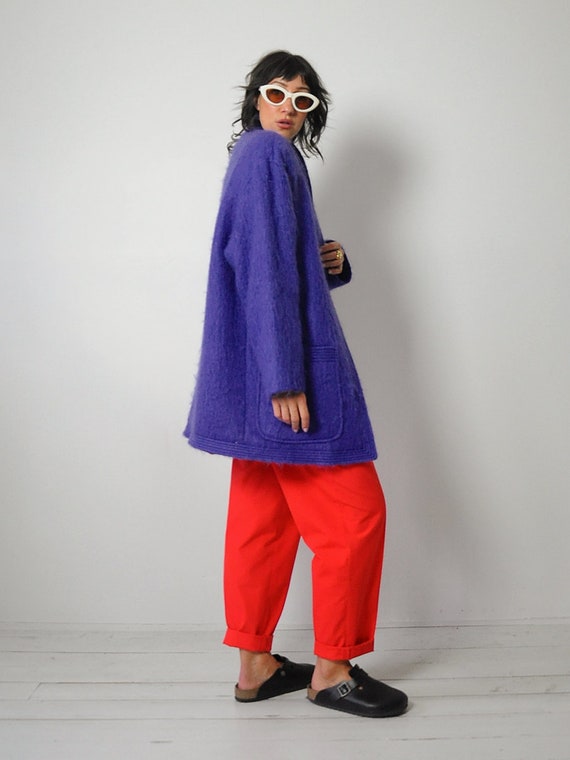 1980's Grape Mohair Oversized Coat - image 6