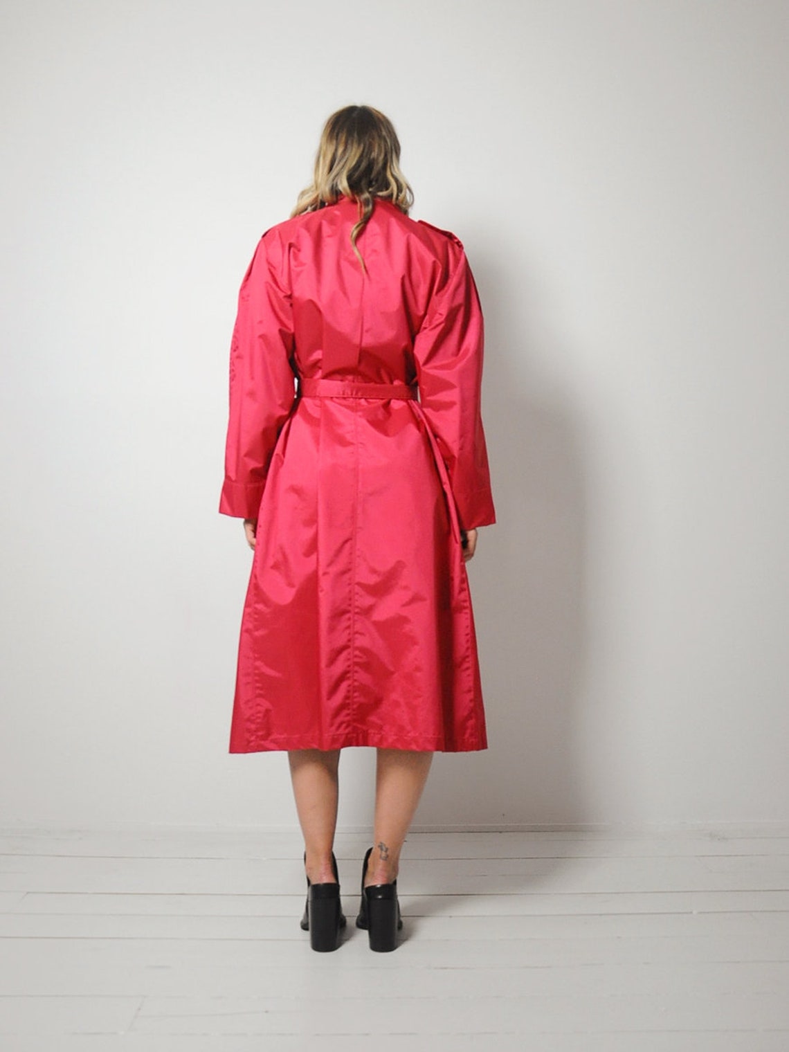 Raspberry Oversized Raincoat | Etsy