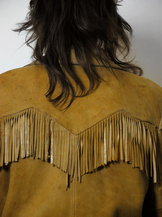 1950's Acorn Suede Fringe Jacket - image 8