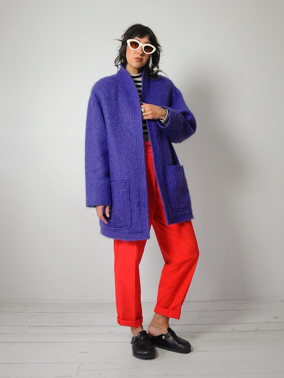 1980's Grape Mohair Oversized Coat - image 4