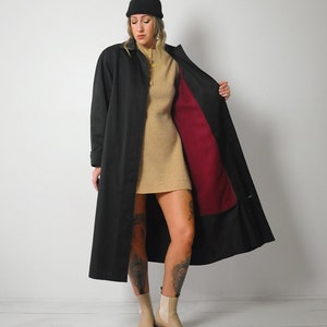 Wool Lined Black Trench Coat image 6