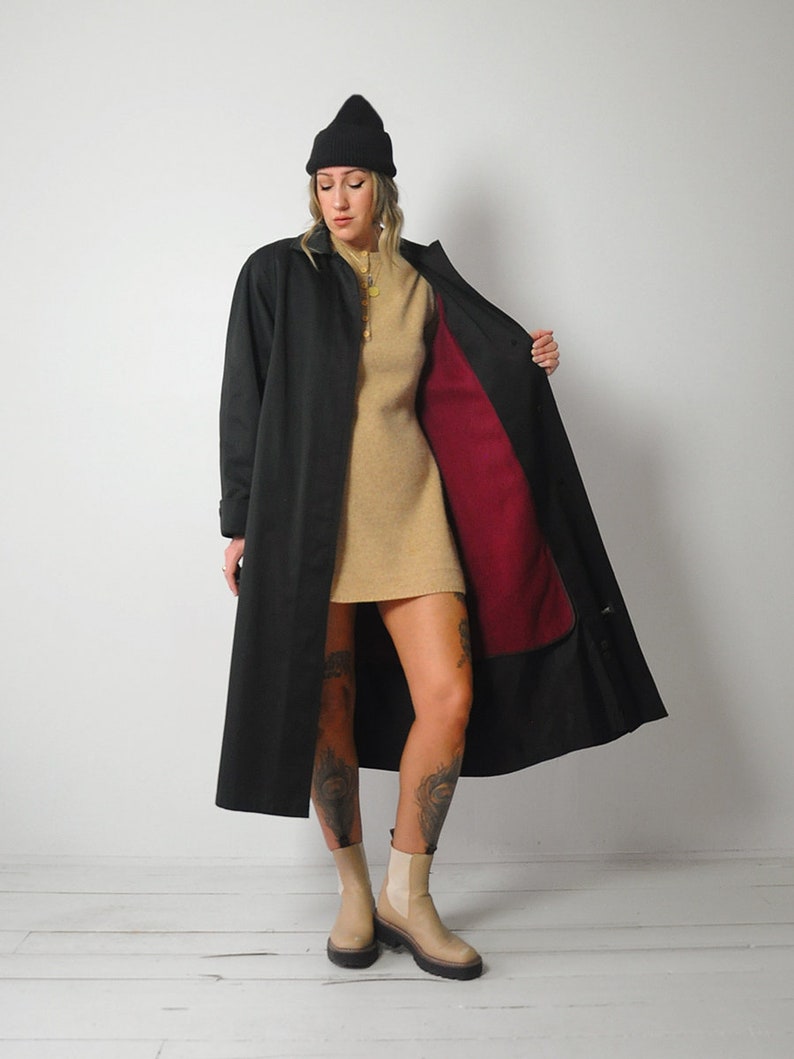 Wool Lined Black Trench Coat image 6