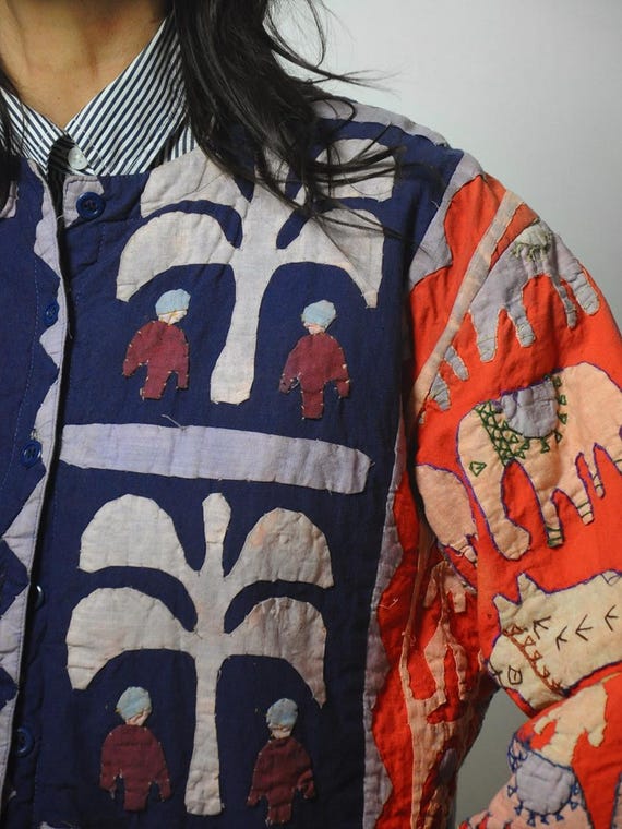 1980's Novelty India Patchwork Jacket - image 9