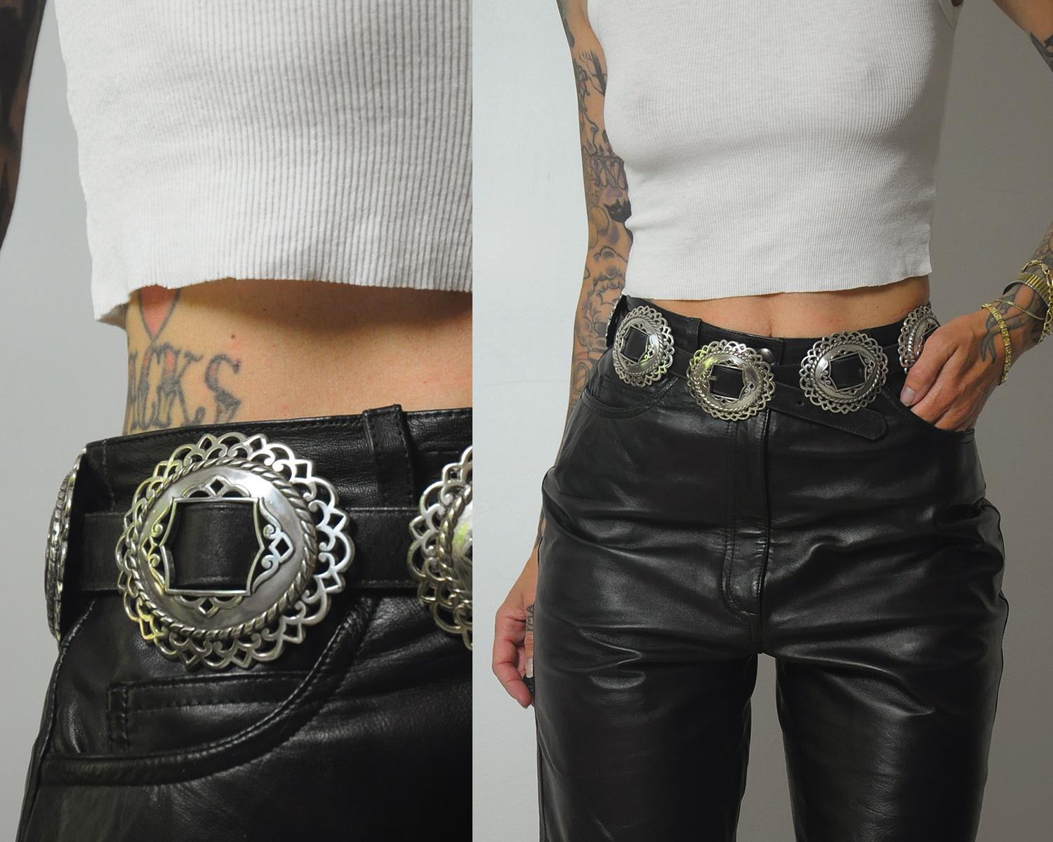 1995 Brighton Concho Leather Belt - Etsy