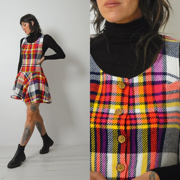 Plaid Jumper Dress Etsy