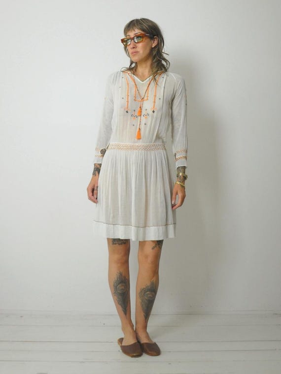 1920's Hungarian Embroidered Dress - image 2