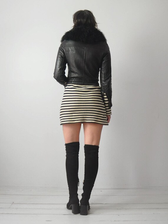 Black Leather Shearling Jacket - image 4