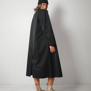 Wool Lined Black Trench Coat image 3