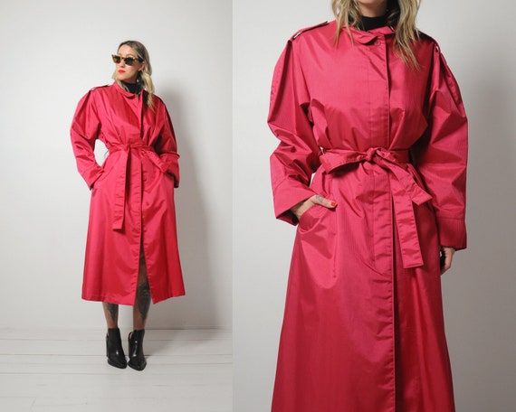 Raspberry Oversized Raincoat - Etsy UK