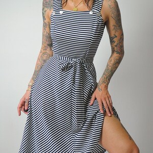 1970's Navy Striped Sundress image 7