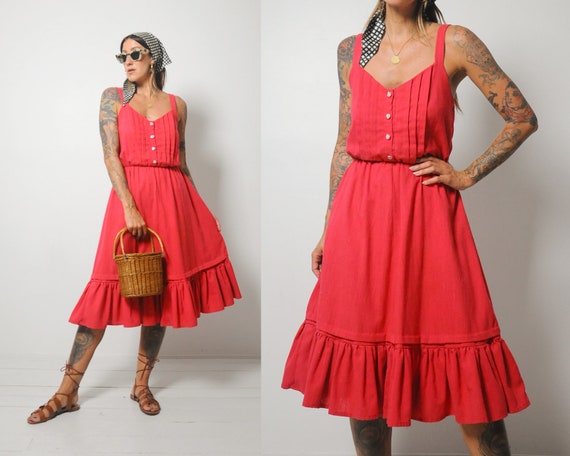 70's Petunia Linen Sundress