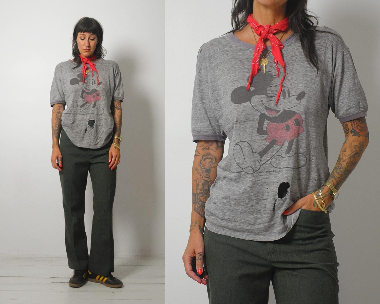 1970's Destroyed Mickey T-shirt - Etsy